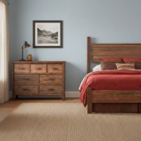 Barnwood Dresser: Some lifestyle images are created with AI for visualization purposes. Crafted from natural solid wood, each piece is unique and will vary.