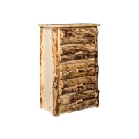 Colorado Aspen 5 drawer chest with half log drawer fronts