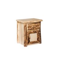 Rustic Colorado Aspen 1 Drawer 1 Door Nightstand