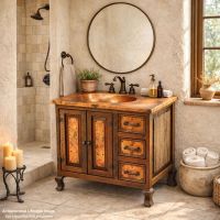 Copper Vanity: This image was generated or modified using AI for visualization purposes.