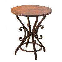 Camino Trompos Bar Table - Hammered Copper Tabletop