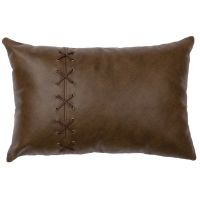 Caribou Leather X Stitch Decor Pillow