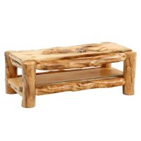 Carved Aspen Wildlife Mountain Man Rustic Coffee Table