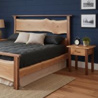 Modern Nightstand: Some lifestyle images are created with AI for visualization purposes. Crafted from natural solid wood, each piece is unique and will vary.