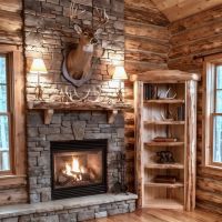 Corner Cabinet: Some lifestyle images are created with AI for visualization purposes. Crafted from natural solid wood, each piece is unique and will vary.