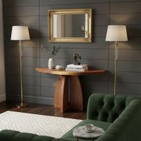 Console Table: Some lifestyle images are created with AI for visualization purposes. Crafted from natural solid wood, each piece is unique and will vary.