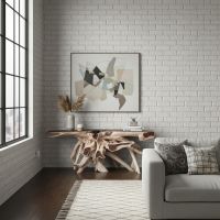 Natural Wood Console Table: Some lifestyle images are created with AI for visualization purposes. Crafted from natural solid wood, each piece is unique and will vary.