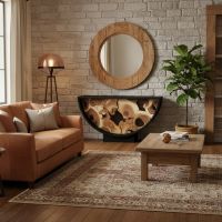 Modern Console: Some lifestyle images are created with AI for visualization purposes. Crafted from natural solid wood, each piece is unique and will vary.