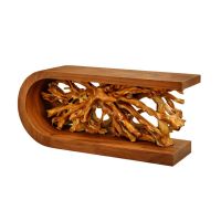 Carved Arch Console: Golden Walnut