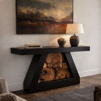 Statement Console: Some lifestyle images are created with AI for visualization purposes. Crafted from natural solid wood, each piece is unique and will vary.