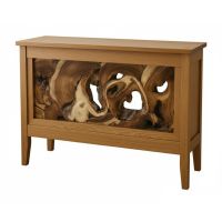 Canyon Hearth Console in Golden Walnut