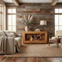Handcrafted Rustic Console: Some lifestyle images are created with AI for visualization purposes. Crafted from natural solid wood, each piece is unique and will vary.