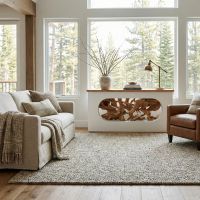 Statement Entryway Console: Some lifestyle images are created with AI for visualization purposes. Crafted from natural solid wood, each piece is unique and will vary.