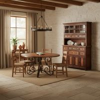Copper Hutch: Some lifestyle images are created with AI for visualization purposes. Crafted from natural solid wood, each piece is unique and will vary.