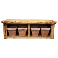 Cedar Lake Cabin Log Foot Bench