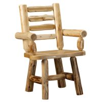 Cedar Lake Ladderback Log Arm Dining Chair