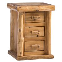 Cedar Lake Lodge 3 Drawer Log Nightstand - Honey Finish