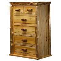 Cedar Lake Lodge 6 Drawer Log High Boy Chest