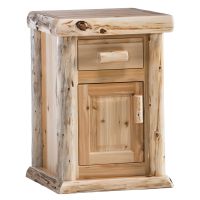 Cedar Lake Lodge Enclosed Log Nightstand - Clear Finish