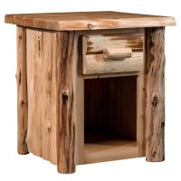 Cedar Lake Logger 1 Drawer Log Nightstand