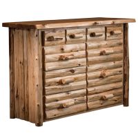 Cedar Lake Logger 10 Drawer Dresser - Clear Finish