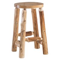 Cedar Lake Round Log Pub Stool
