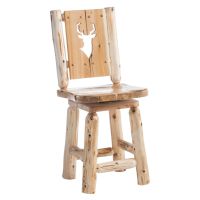 Cedar Lake Silhouette Log Swivel Bar Stool