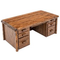 Cedar Lake Solid Wood Log Executive Desk
