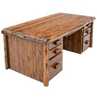 Cedar Lake Solid Wood Log Executive Desk