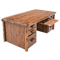 Cedar Lake Solid Wood Log Executive Desk