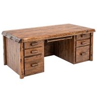 Cedar Lake Solid Wood Log Executive Desk