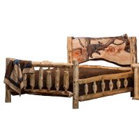 Cedar Lake Spindle Hand Carved Panel Bed
