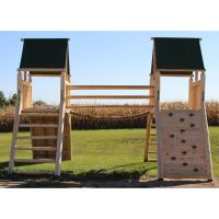 Cedar Peak Double Tower Troll Bridge Log Play Set