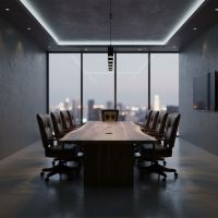 Real Wood Conference Table: Some lifestyle images are created with AI for visualization purposes. Crafted from natural solid wood, each piece is unique and will vary.