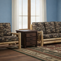 Rustic End Table: Some lifestyle images are created with AI for visualization purposes. Crafted from natural solid wood, each piece is unique and will vary.