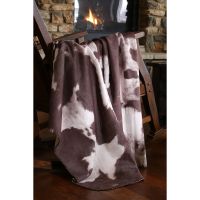 Chocolate Cowhide Faux Leather Throw