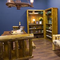 Rustic log bookcase