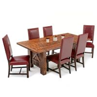 Classic Elegant Dining Chair - Crimson Red Leather