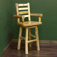 Cedar Lake Swivel Log Arm Bar Stool