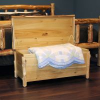 Cedar Lake Log Blanket Chest--Clear finish