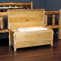 Cedar Lake Log Blanket Chest--Clear finish