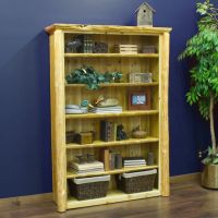 Rustic bookcase setting