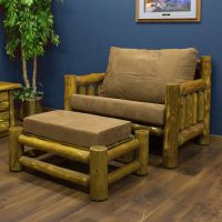 Log cabin ottoman with chair