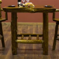 Cedar Lake Cabin Square Pub Table--Special order Dark Honey finish (darker than normal Honey finish, High Gloss Finish is a Special Order)