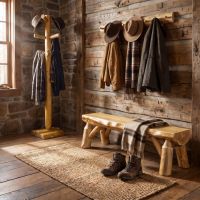 Log Coat Tree: Some lifestyle images are created with AI for visualization purposes. Crafted from natural solid wood, each piece is unique and will vary.