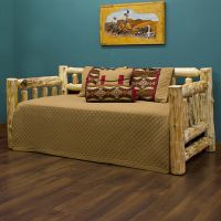 Cedar Lake Rustic Log Daybed--Clear finish