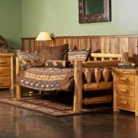 Cedar Lake Rustic Log Daybed--Honey finish