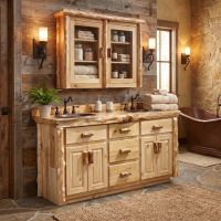 Rustic Medicine Cabinet: Some lifestyle images are created with AI for visualization purposes. Crafted from natural solid wood, each piece is unique and will vary.