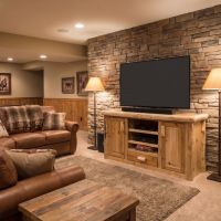 Cedar Log TV Stand: Some lifestyle images are created with AI for visualization purposes. Crafted from natural solid wood, each piece is unique and will vary.