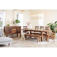 Cleveland Industrial Rustic Barn Wood Dining Collection - Clear Finish